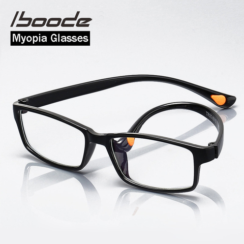 Iboode ultraligero TR90 miopía óptica gafas de Marco de las mujeres de los hombres Plaza miope gafas para estudiante con dioptrías-1,0, 1,5, 2,0, 2,5 ► Foto 1/6