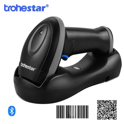 Trohestar-escáner de código de barras inalámbrico con Bluetooth, lector de código de barras de 2,4 GHz, escáneres 1D, cuna de carga 2D para almacén de supermercado lector codigo barras escaner escaner codigo de barras ► Foto 1/6