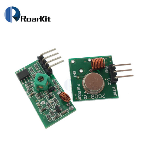 Kit de receptor y Módulo transmisor inalámbrico RF de 433Mhz, 5V, CC, 315MHZ, inalámbrico para Arduino Raspberry Pi /ARM/MCU WL, Kit de bricolaje ► Foto 1/6