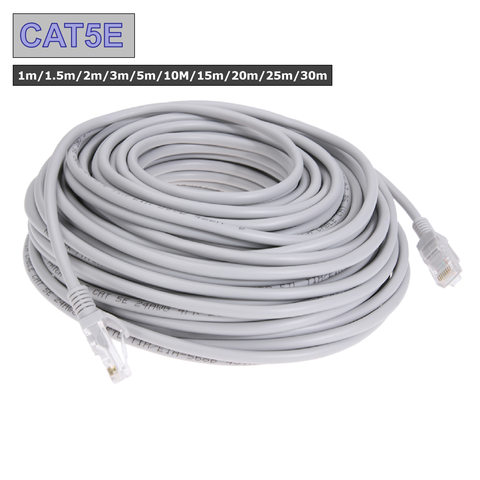 Cable de Ethernet de alta velocidad Cat5e RJ45 Cable de red LAN Cable de ordenador para computadora enrutador 1m/1,5 m/2m/3m /5m/10M/15m/20m/25m/30m ► Foto 1/6