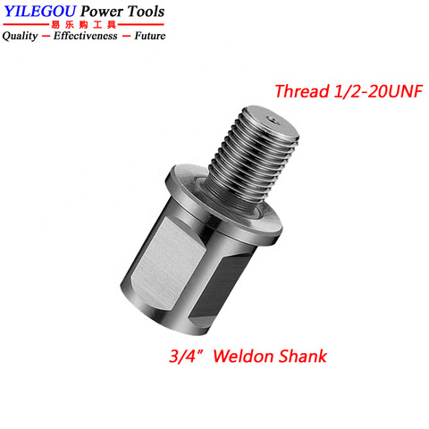 Adaptador de rosca con vástago Weldon de 1/2 pulgadas, accesorios de taladro magnético, B16, B18Taper, 3/4-20UNF, 19,05mm o 3/4