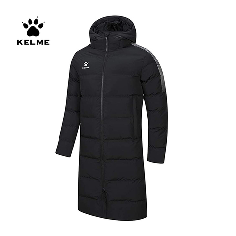 KELME-Chaqueta con capucha para hombre y mujer, abrigo largo de entrenamiento deportivo, prendas de vestir de algodón acolchado, cálido, informal, invierno, 3991553 ► Foto 1/6