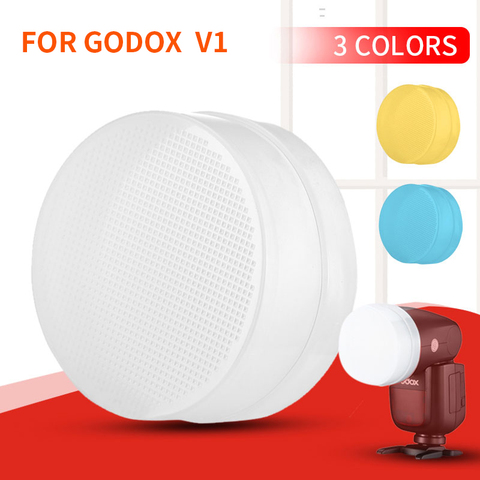 Godox V1 V1-C V1-N V1-S V1-F V1-O V1-P Speedlite Flash blanco azul amarillo difusor de caja ► Foto 1/5