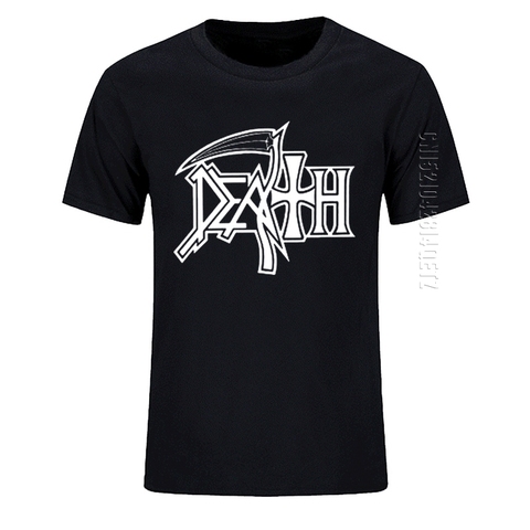 Camiseta de DEATH ROCK para hombre, camisa informal de algodón de gran tamaño con cuello redondo y HEAVY METAL, regalo de cumpleaños ► Foto 1/6