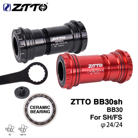 ZTTO bicicleta MTB bicicleta BB30 24 adaptador de prensa de bicicleta compatible con fondo eje de soporte con cojinete de cerámica para montaña carretera bike24mm platos y bielas chainset ► Foto 1/6