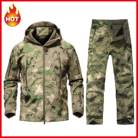 Chaqueta táctica de caparazón suave para hombre, trajes militares, ropa de caza de camuflaje, chaqueta o pantalones para deportes al aire libre para escalada y senderismo ► Foto 1/6