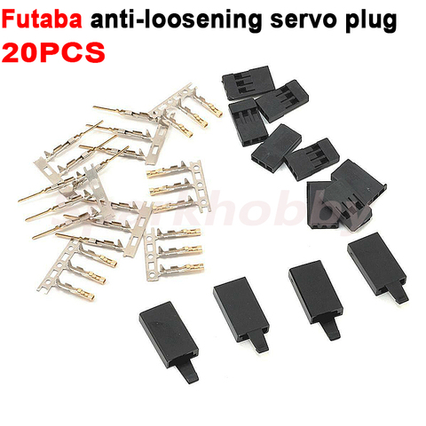 20 piezas Futaba-servoenchufe con bloqueo, terminales chapados en oro, macho y hembra, Servo conector para piezas de Servo de batería RC ► Foto 1/6