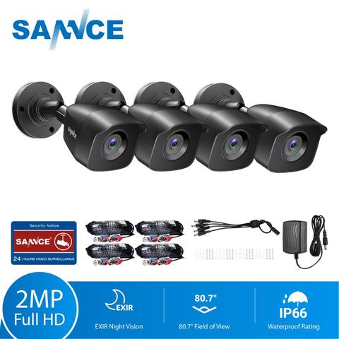 SANNCE 1080P HD 2 uds 4 Uds la bala al aire libre impermeable cámaras TVI Video de las cámaras de seguridad de CCTV vigilancia inteligente IR Kit ► Foto 1/6