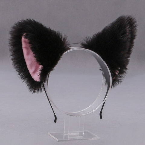 Diademas de orejas de gato de dibujos animados, diadema de pelo con orejas de gato, accesorios para el cabello para mujeres y niñas, diadema de fiesta de navidad ► Foto 1/6