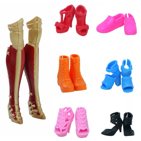 Zapatos de muñeca de alta calidad para muñeca Barbie de moda Bonitos colores surtidos zapatos de tacones altos botas ropa de fiesta accesorios para muñecas de juguete ► Foto 1/6