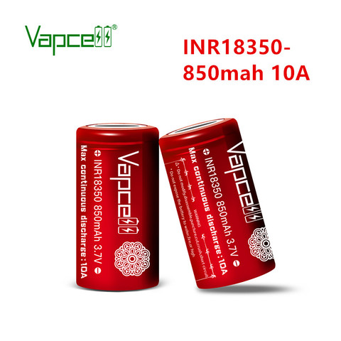 Vapcell-Herramientas Eléctricas originales INR18350, 850 mAh, alto drenaje, 18350, 10A, 3,7 V, 18350, para linterna, batería de litio, prueba HKJ ► Foto 1/6