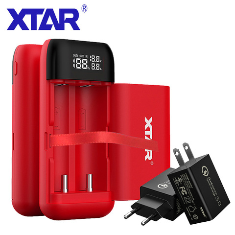 XTAR-cargador USB PB2S con Banco de energía, portátil, entrada tipo C, QC3.0, carga rápida, 18700, 20700, 21700, cargador de batería 18650 ► Foto 1/6