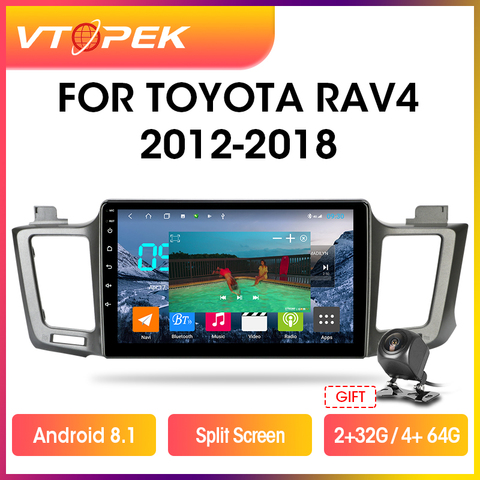 Vtopek-Radio con GPS para coche, reproductor multimedia con Android, 10,1 pulgadas, 4G + WiFi, para Toyota RAV4, XA40, 5, XA50, 2012-2022 ► Foto 1/6