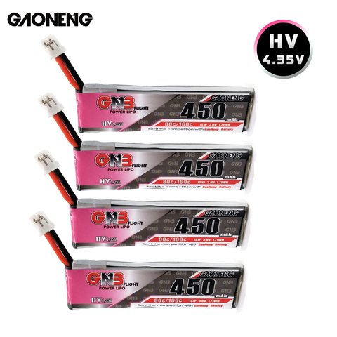 Gaoneng-Batería de LiPo GNB 1S HV 4,35 V 450mAh 80 con enchufe PH2.0 para Dron pequeño de control remoto FPV TINY7 ► Foto 1/6