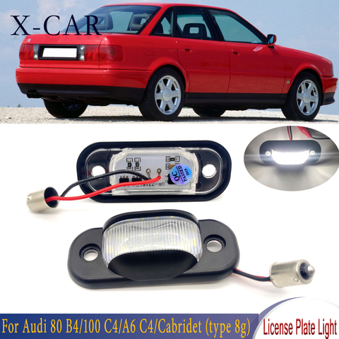 X-CAR 2 uds LED luces de matrícula de coche Led de luz en forma de número para Audi 80 B4 91-95/Cabridet (tipo 8g) 91-00/100 C4 90-94/A6 C4 ► Foto 1/6