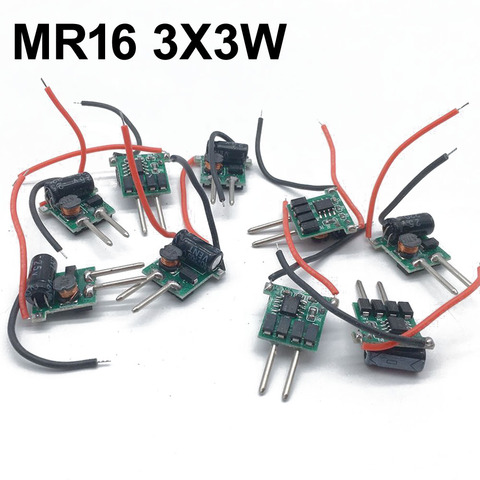 10 Uds 3X3W LED MR16 conductor 3*3W transformador de fuente de alimentación para MR16 12V lámpara de 3 uds 3W lámpara LED de alta potencia ► Foto 1/4