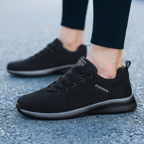 Zapatillas de deporte transpirables para Hombre, Tenis masculinos de estilo informal, a la moda, color negro ► Foto 1/6