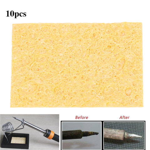 10pc High Temperature Enduring Condense Electric Solder Welding Soldering Iron TIp Cleaning Sponge Yellow Clean Tool ► Foto 1/1