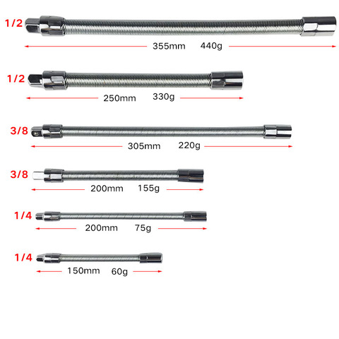 Barra de extensión de enchufes Flexible, adaptador de eje de Metal, cabeza de conversión, zócalo de alto Torque, juego de herramientas de mano, 1/4 