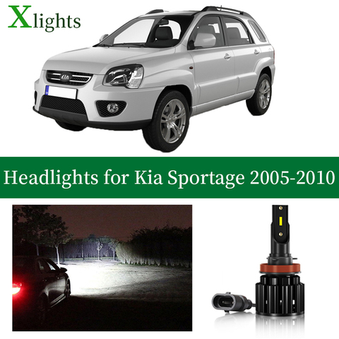 Xlights para Kia Sportage 2005, 2006, 2007, 2008, 2009, 2010 Bombillas de faros Led bajo Luz De Carretera 12V Canbus coche lámpara accesorios de luz ► Foto 1/6