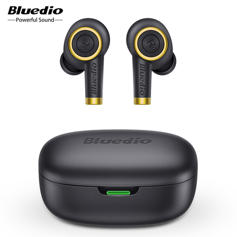 Bluedio Particle-auriculares inalámbricos con Bluetooth 5,0, dispositivo de graves, resistente al agua, auriculares inalámbricos, deporte, TWS, caja de carga, micrófono ► Foto 1/6