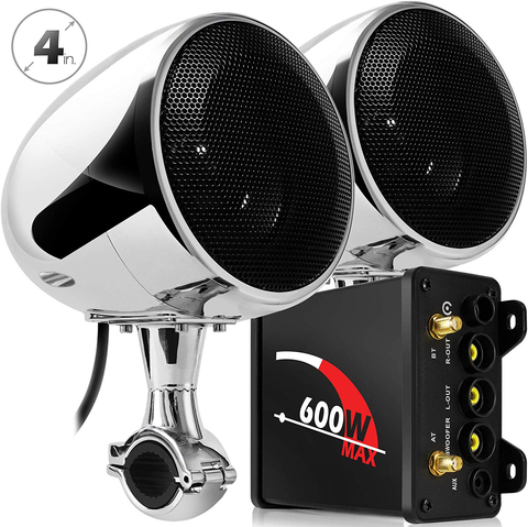 Aileap M600N sistema de Audio para motocicleta con amplificador de Subwoofer de 600W y dos altavoces estéreo, soporte Bluetooth, Radio FM, AUX MP3 ► Foto 1/6