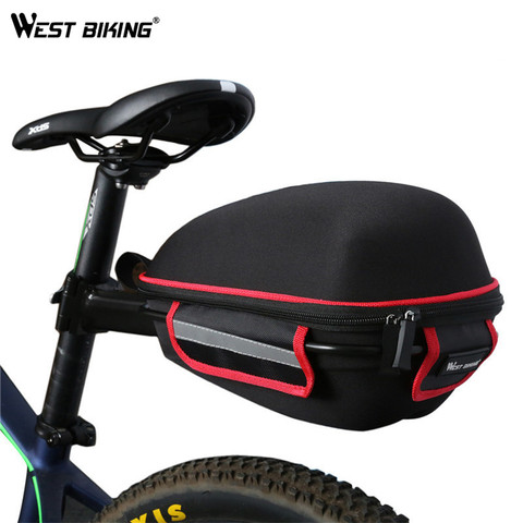 Bolsa trasera para bicicleta WEST BIKING, bolsa trasera impermeable con cubierta para lluvia, bolsa de sillín de bicicleta extensible portátil para bicicleta ► Foto 1/6