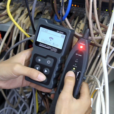 NOYAFA-rastreador de Cable NF-8209 RJ45, probador Lan PoE, Ethernet, cat5, cat6, herramientas de red, pantalla LCD, longitud de medida ► Foto 1/6