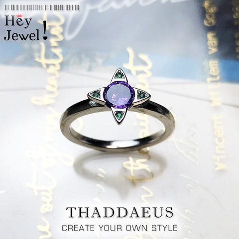 Anillo de plata de ley 2022 con diseño de piedras de colores, joyería fina de estilo europeo para mujeres, nueva flor, para verano, 925 ► Foto 1/6