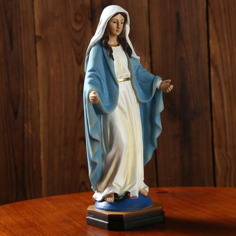 Estatua católica de la Virgen María, figurita hecha a mano, regalo religioso, adornos decorativos para el hogar de escritorio de Navidad ► Foto 1/6