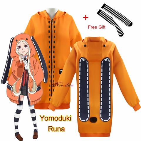 Disfraz de Cosplay de runas yomuki Runa para mujer, chaqueta con cremallera y capucha, color Naranja ► Foto 1/6