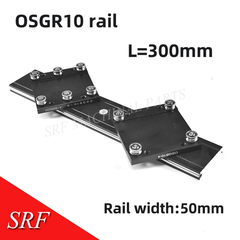 Carril guía lineal de aluminio de 50mm de ancho guía lineal externa de doble eje guía lineal OSGR10 L = eje doble de 300mm -Bloque de carril lineal ► Foto 1/6