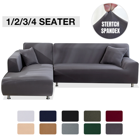 Cubierta elástica del sofá del estiramiento 1/2/3/4 plazas Sof cubierta del sofá cubre para sofás universales living room section L Shaped Slipcover funda sofa elastica de dos y tres plazas ► Foto 1/6