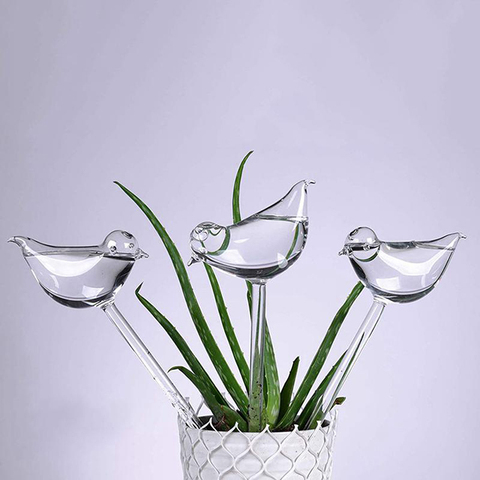Dispositivo automático de riego de flores para plantas, bombillas de agua transparente sopladas a mano con forma de pájaro, 1 Uds. ► Foto 1/6