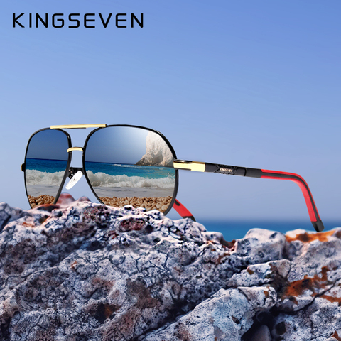 KINGSEVEN gafas de sol polarizadas de aluminio Vintage para hombre gafas de sol de marca clásica gafas de sol de recubrimiento de lentes de conducción para hombres/mujeres ► Foto 1/5