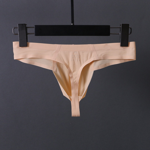 Ropa interior de marca para hombre, Tanga de seda de hielo ultrafina, sexy, transparente, de cintura baja, ropa interior gay, sólida, 2022 ► Foto 1/5