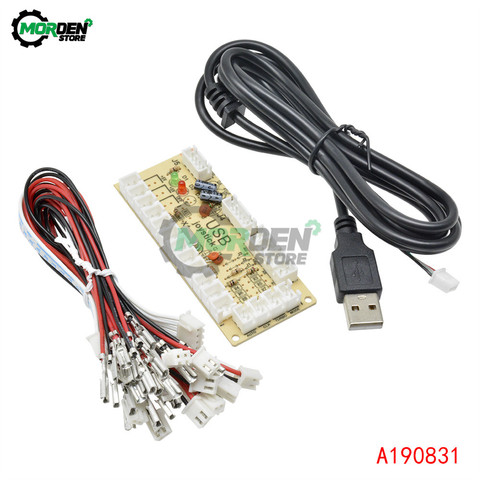 Cero retraso Arcade USB codificador PC Joystick Arcade basculante placa de circuito Kit de bricolaje para MAME 2Pin con Cable botón ► Foto 1/6