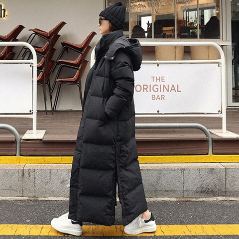 Abrigo largo de invierno para mujer, Parka con capucha, largo, cálido, holgado, estilo, prendas de vestir, Parkas femeninas, 2022 ► Foto 1/6