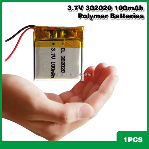 3,7 V 100mAh 20*20*3mm baterías de iones de litio polímero de li 302022 para tacógrafo MP3 GPS Bluetooth auricular batería recargable ► Foto 1/6