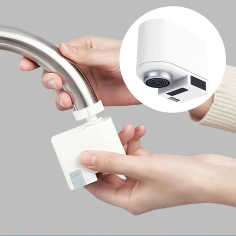 Grifo automático con Sensor de movimiento, adaptador de grifo automático para cocina, baño, lavabo, aireador de Manos libres, Sensor de grifo inteligente ► Foto 1/6