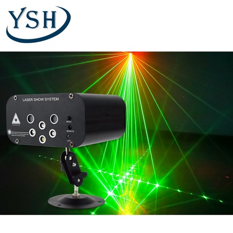 YSH Disco luz 5 haz 48 patrón LED láser proyector Navidad Fiesta DJ luz activada por voz Disco Navidad para la boda ► Foto 1/6