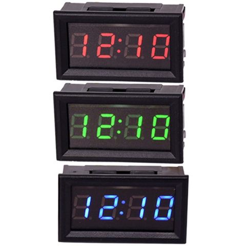 KIT de reloj electrónico LED DIY para vehículo, temporizador para motocicleta y coche, pantalla Digital LED, memoria de apagado, DC4.5-30V, rojo, verde, azul ► Foto 1/6