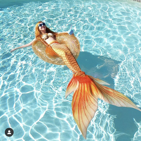 Sirena bañador cosplay naranja cola adultos traje de baño de verano vacaciones en la playa de cola de sirena piscina acuario cosplay de traje ► Foto 1/6