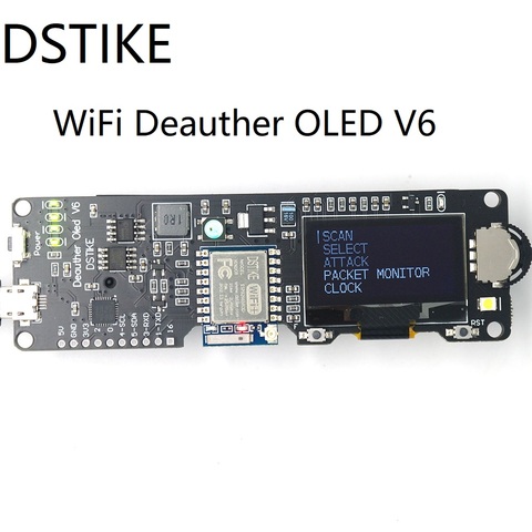 DSTIKE-Placa de desarrollo para batería 18650, Deauther OLED V6 ESP8266, con funda, I1-005 de antena de 2,4 Ghz ► Foto 1/6