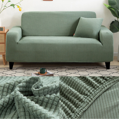 Protector de sofá grueso de 15 colores, Jacquard, estampado liso, funda de sofá para sala de estar, funda de sofá en forma de L ► Foto 1/6