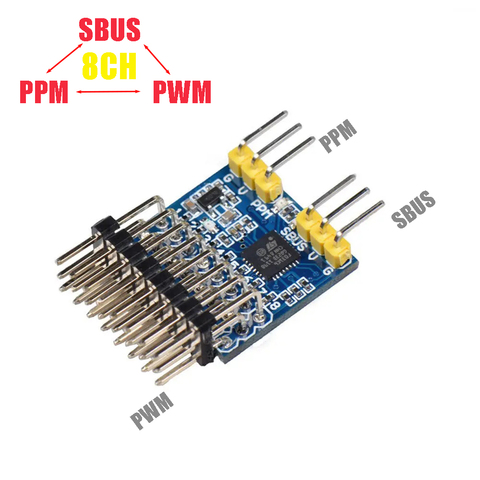 SkyArea-Convertidor de señal, 8CH, SBUS, PPM, PWM, Decorder, para receptor FrSky FUTABA TBS 2,4 Ghz y 900mhz ► Foto 1/5