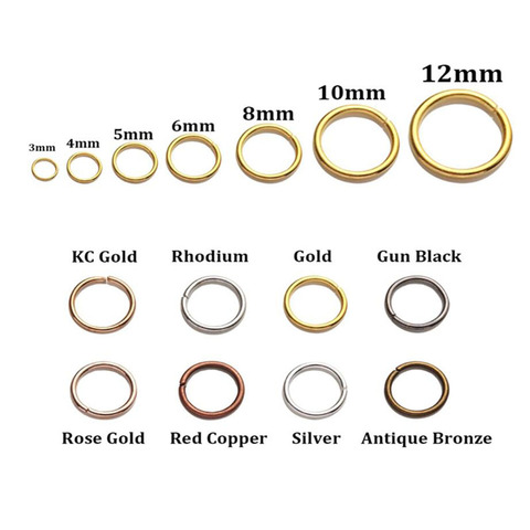 200 unids/lote oro plata bucle 4 5 6 8 10 mm abierto anillos para hacer joyería DIY collar pulsera hallazgos conector suministros ► Foto 1/6