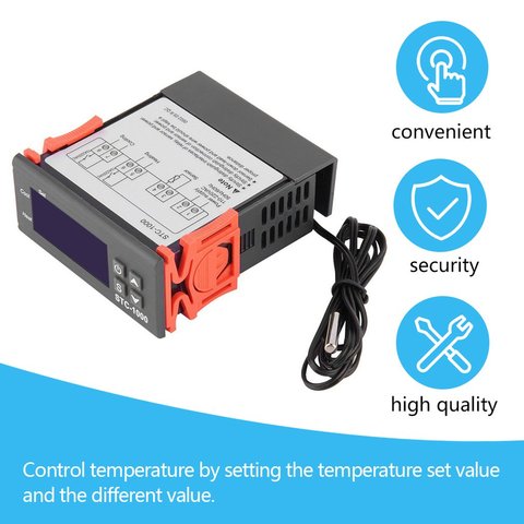Controlador de temperatura más reciente, termostato para acuario STC1000, Incubadora de cadena fría, temperatura para laboratorios al por mayor ► Foto 1/6