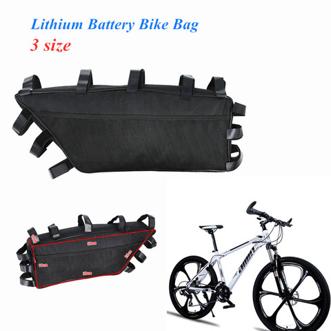 Bolsa de almacenamiento de batería de ion de litio para bicicleta, bolsa de suspensión de haz de bicicleta, marco de gran capacidad para bicicleta de montaña y carretera, bolsas colgantes de batería ► Foto 1/6