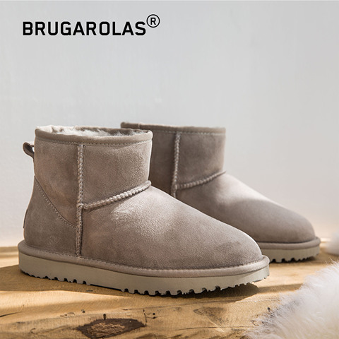 Botas de nieve clásicas para mujer, botines con forro de lana natural australiana, cuero de vaca, piel auténtica de alta calidad, novedad de 2022 ► Foto 1/6